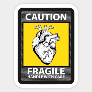 Caution Fragile Heart Sticker